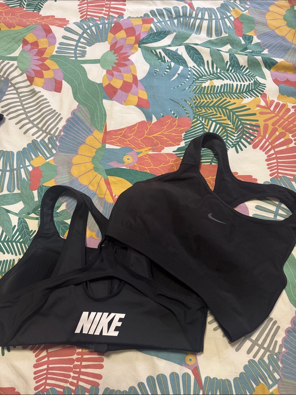 Nike Black Sports Bras Duo with Logo and Swoosh